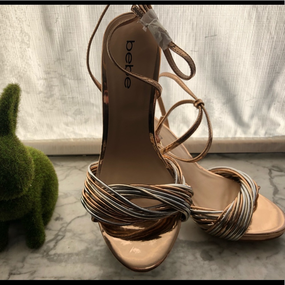 Bebe gold and platinum high hills brand new
